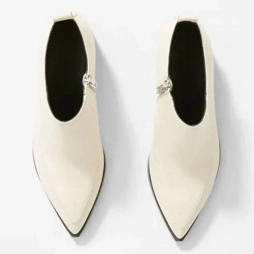 NEW Everlane Ankle Boot/‎ The Boss Bootie in Bone/ Italian Leather /Size 7.5